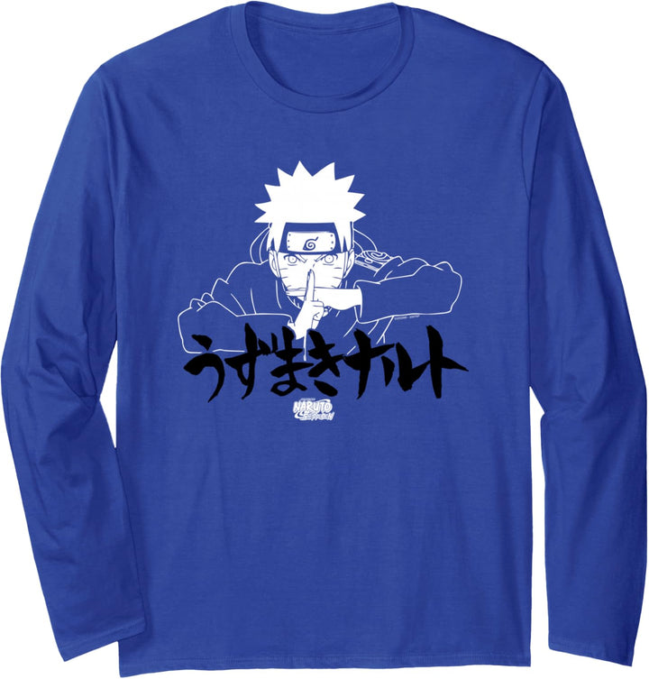 Naruto Shippuden Linear Naruto Jutsu with Kanji Langarmshirt