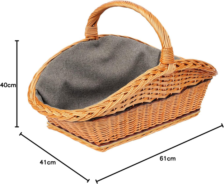 Kaminholzkorb Holzkorb Kamin Jute Brennholzkorb Kaminkorb Weide Tragekorb