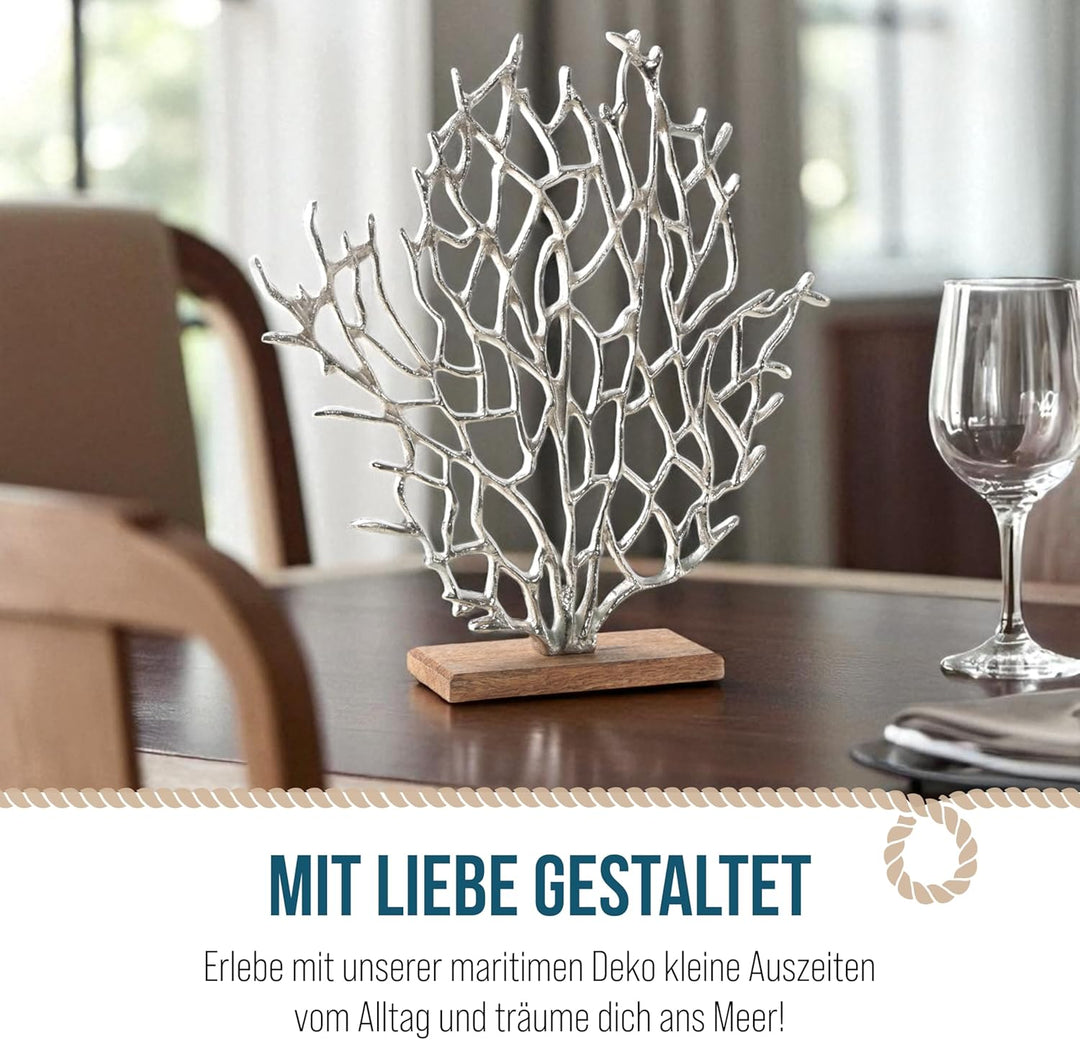 Seegras-Figur zum Hinstellen: Dekofigur aus Aluminium &amp; Holz, Deko Sommer, Meer, Strand &amp; Urlaub, Ma
