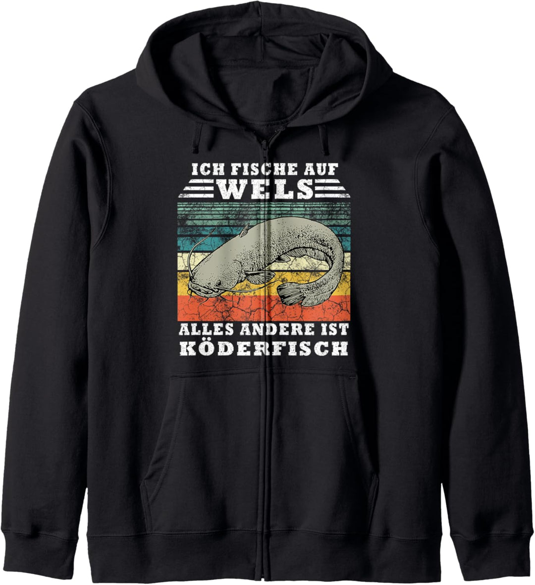Waller Angeln Geschenk Lustig Köderfisch Ich Fische Auf Wels Kapuzenjacke