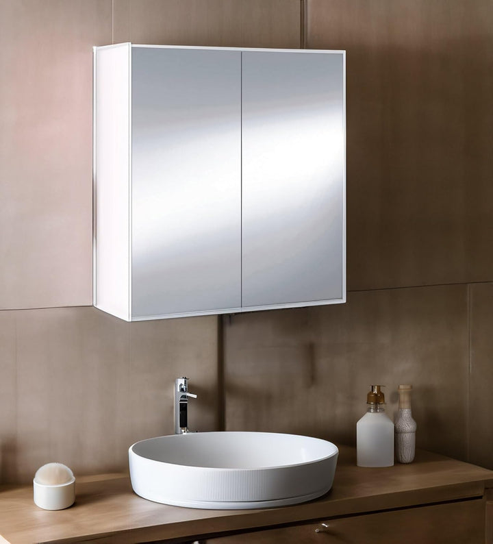 Dmora - Badezimmer-Hängeschrank Lafayette, Säulenschrank für Badezimmer, Hängendes Schliessfach, Glä