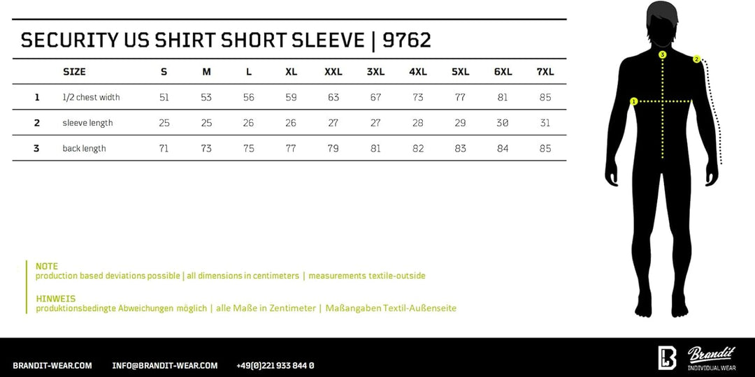 Brandit Herren Security Us Shirt Short Klassisches Hemd S Schwarz - Kurzarm, S Schwarz - Kurzarm