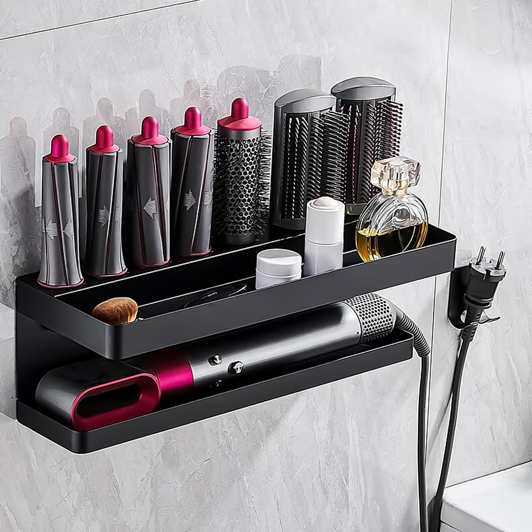 Wandhalterung Curling Halter Organizer Stand Lagerregal für Dyson Airwrap, Edelstahl ohne Stanzen Au