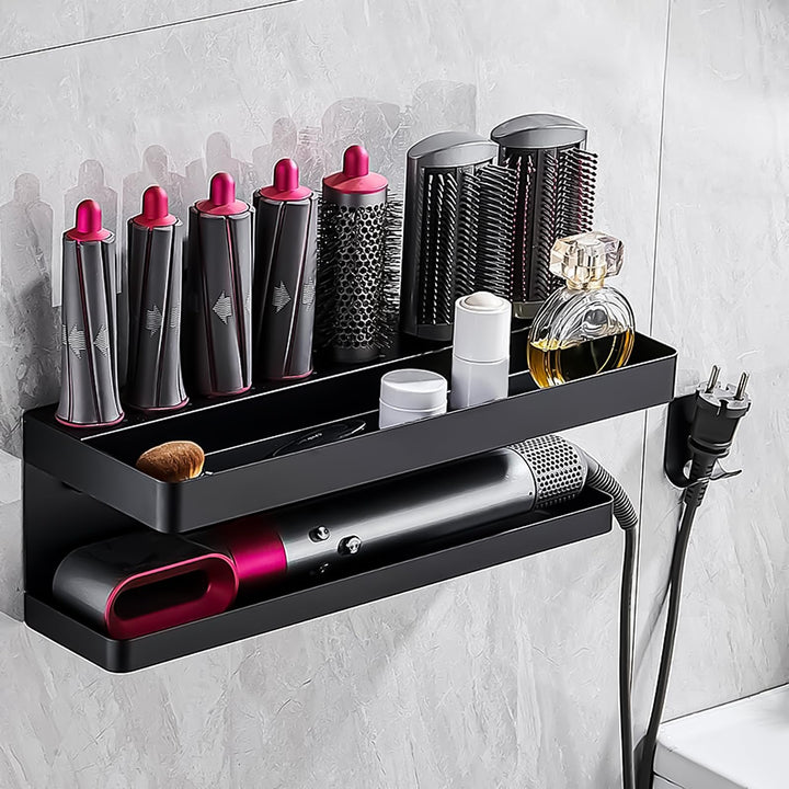 Wandhalterung Curling Halter Organizer Stand Lagerregal für Dyson Airwrap, Edelstahl ohne Stanzen Au