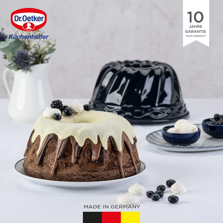 Dr. Oetker Guglhupf Backform Ø 22 cm Back-Liebe Emaille – Schnitt- & Kratzfeste Gugelhupf Form mit E
