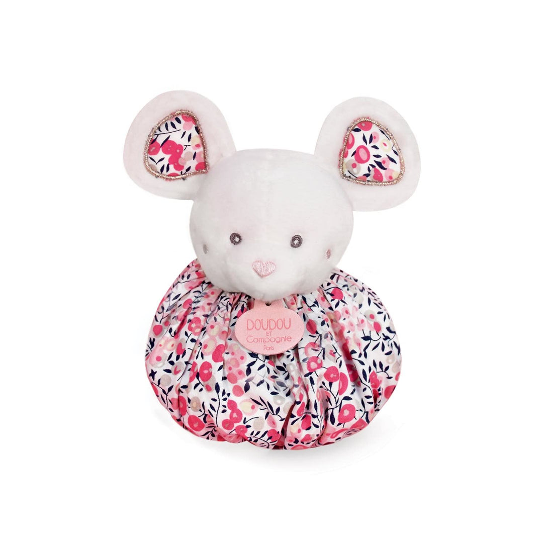 Doudou et Compagnie - DC3932 Kuscheltier mit Kugel, 25 cm, Weiss Weiss maus, Weiss maus