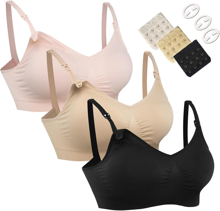 HOFISH Schwangerschafts- und Still-BH (Mehrfachpack) – Nahtloses Schlaf-Bralette ohne Bügel mit zusä