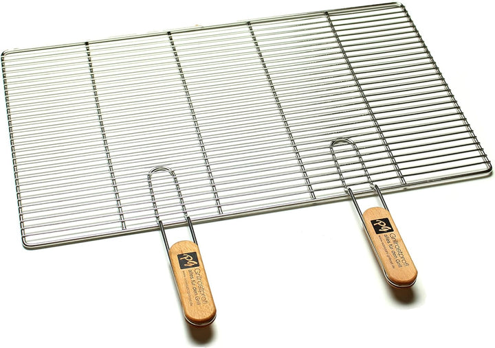 Edelstahl-Grillrost mit abnehmbaren Handgriffen 67 x 40 cm