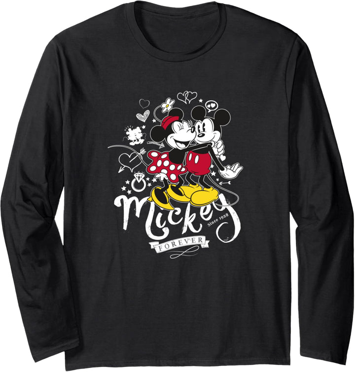 Disney Minnie Mouse Mickey Forever Love Hug Valentine’s Day Langarmshirt