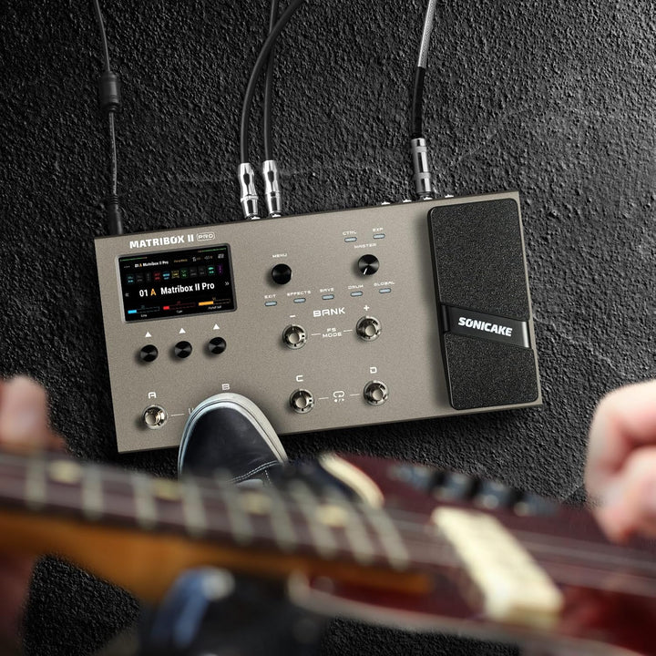 SONICAKE Multi Effekte mit Expression Pedal Guitar Bass Amp Modeling IR Cabinets Simulation FX Loop
