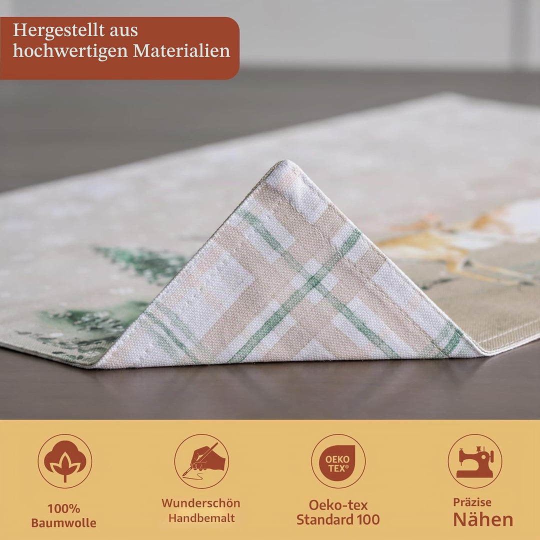 Maison d' Hermine Tischset, 100% Baumwollstoff Set mit 4, dekorative, waschbare Oster-Tischsets für