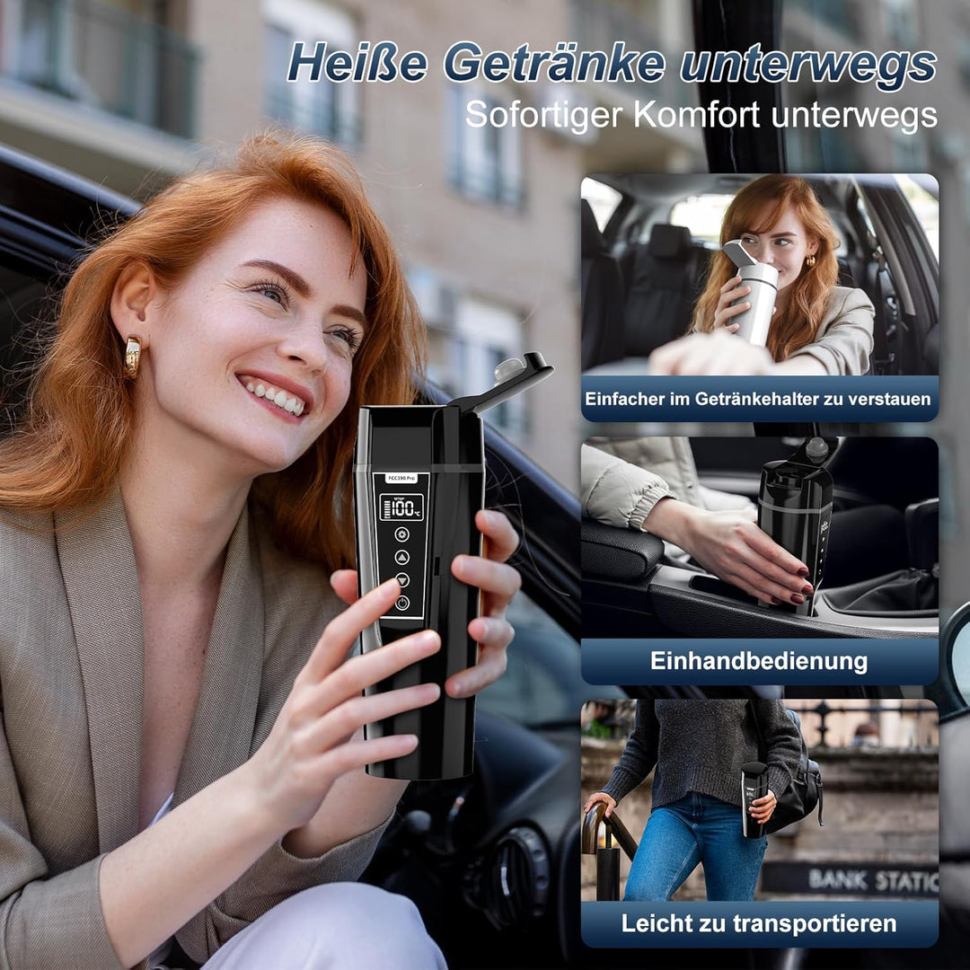 Nardea Elektrischer Wasserkocher für das Auto, 12 V/24 V, tragbarer Reisewasserkocher für LKW, Kaffe