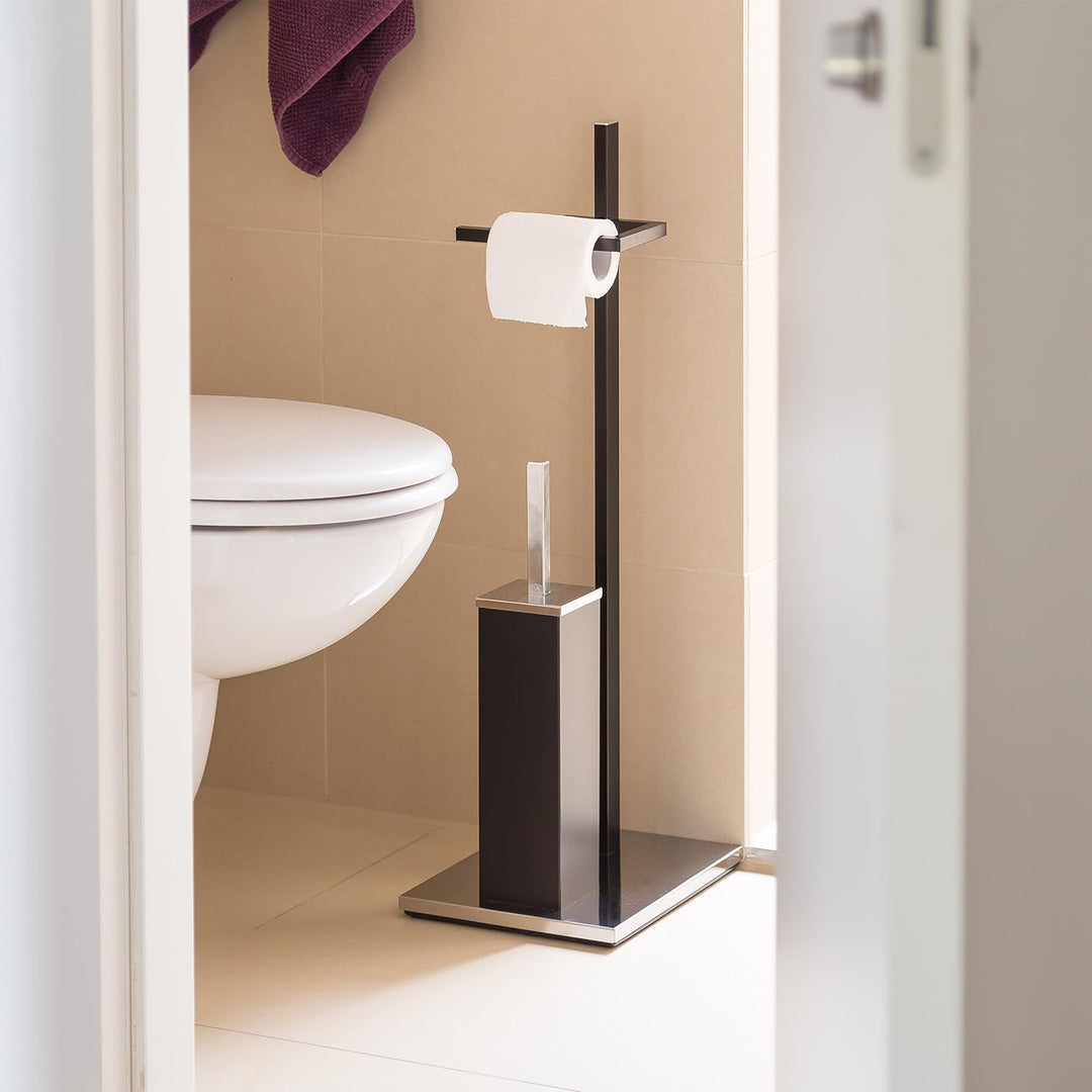 Relaxdays WC-Garnitur matt H x B x T: ca. 73 x 21,5 x 27,5 cm eckige WC Standgarnitur im modernen De