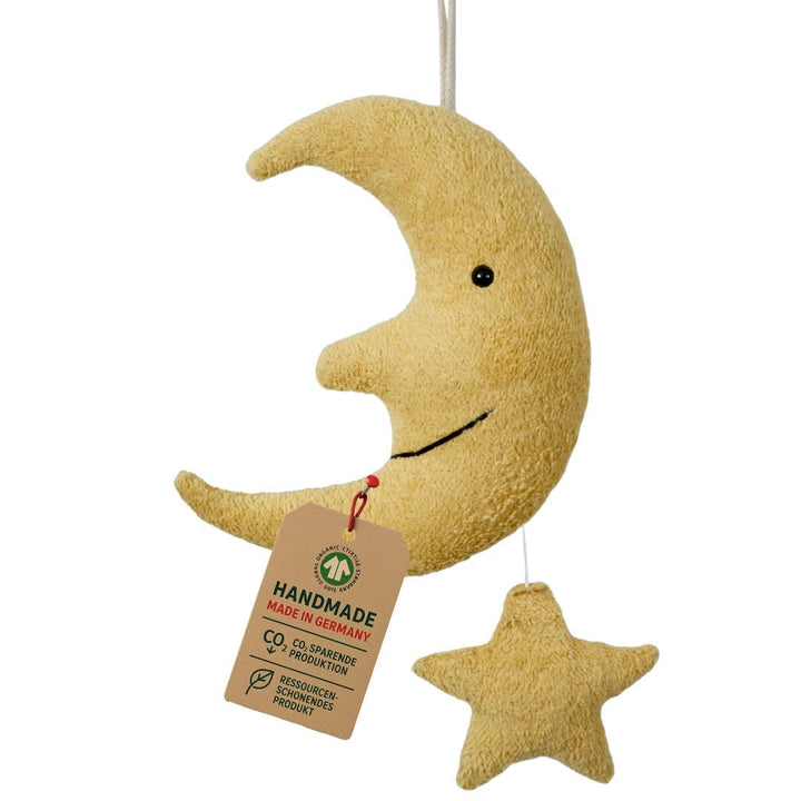 Efie Bio - Spieluhr Mond mit Stern – Bio-Baumwolle (KBA), Made in Germany, GOTS-Zertifiziert, nachha