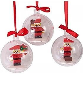Lego Xmas Weihnachten - 3x Weihnachtskugel mit Figuren aus Bausteine - sehr seten