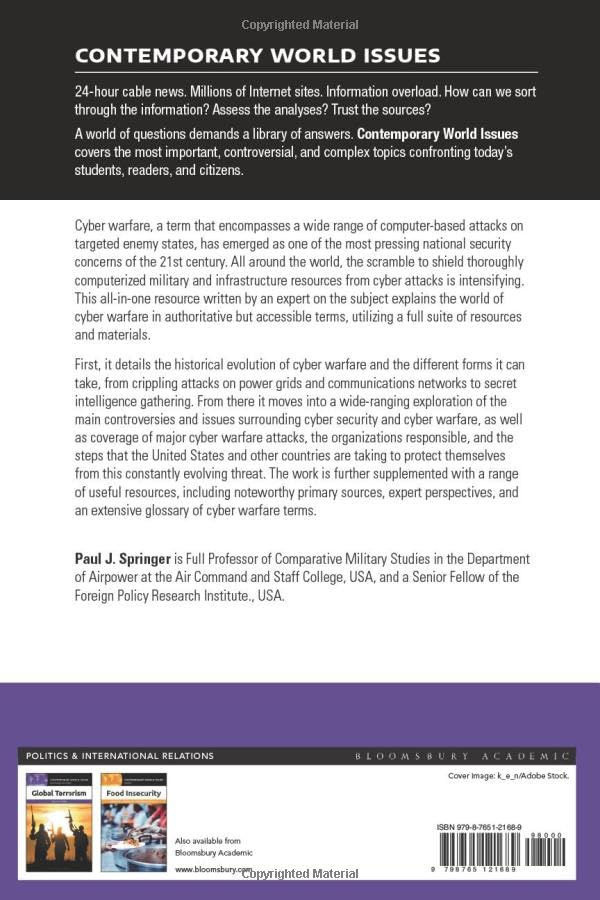Cyber Warfare: A Reference Handbook (Contemporary World Issues), Taschenbuch