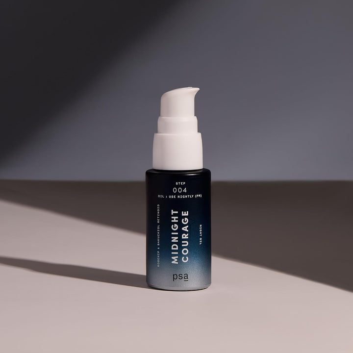 PSA MIDNIGHT COURAGE Rosehip &amp; Bakuchiol Retinoid Night Oil. Facial Oil for Nighttime Skincare Routi