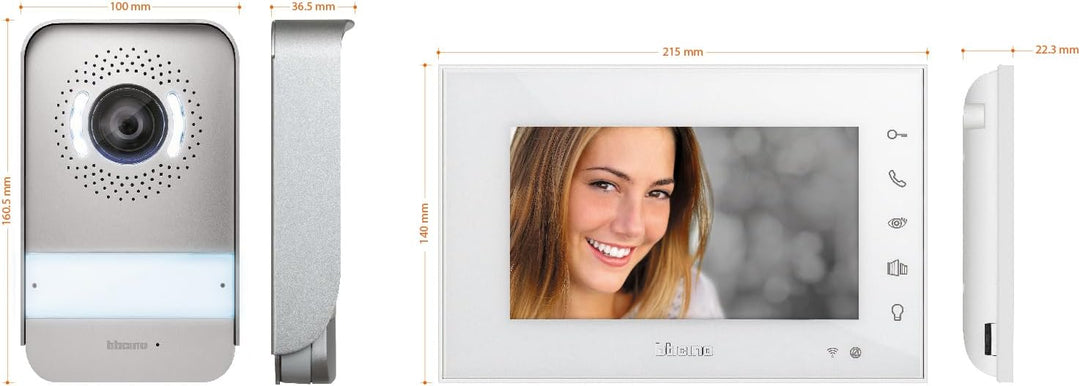 Bticino 310913 Easykit WLAN-Video-Gegensprechanlage für Ein-Familien, Plug-In 2 Drähte mit 1 externe