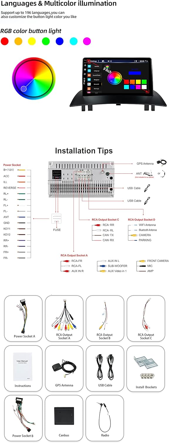 JOYX Android 12 IPS Autoradio Passt für Renault Megane II (2002-2008) - Eingebautes CarPlay Android