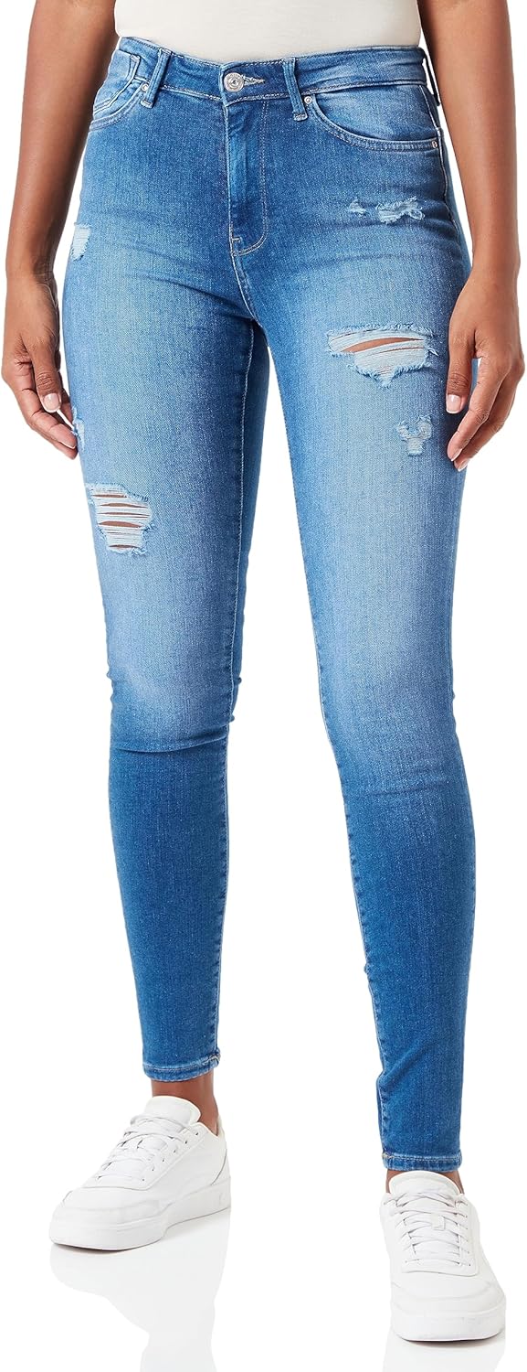 ONLY Damen Onlforever High Sk des Dnm L / 32L Medium Blue Denim, L / 32L Medium Blue Denim