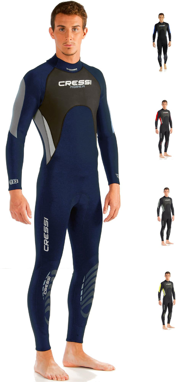 Cressi Morea Herren - Neoprenanzug 3mm für alle Wassersportarten S/2 Blau/Silber/Silber, S/2 Blau/Si