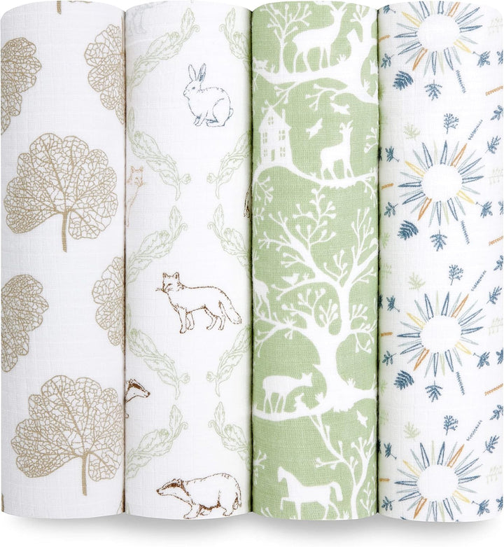aden + anais™ Essentials Baumwoll-Musselin-Pucktuch Harmony in 4er-Packung, Harmony