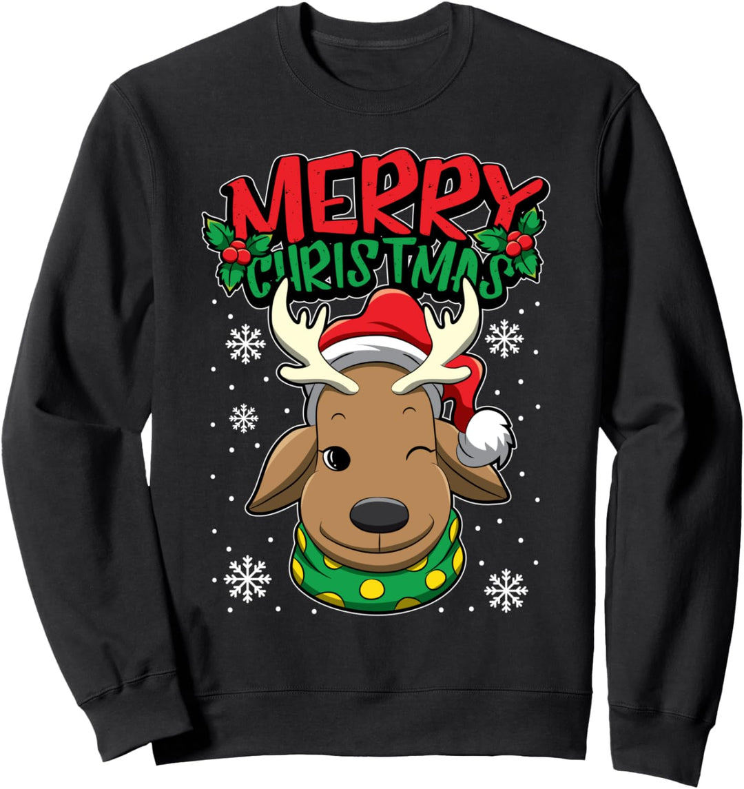 Weihnachtsrentier - Süsse Weihnachtstiere - Rentier Hirsch Sweatshirt