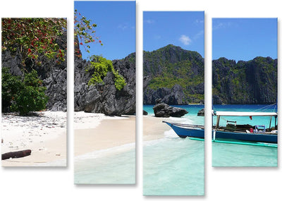 Bild auf Leinwand Strand Auf Den Philippinen Wandbild Poster Kunstdruck Bilder Format: 130x80cm - 4