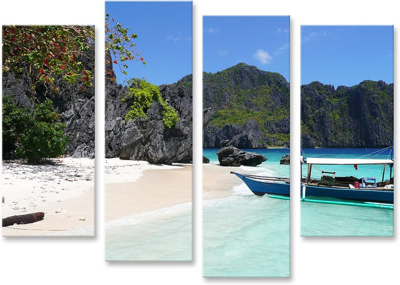 Bild auf Leinwand Strand Auf Den Philippinen Wandbild Poster Kunstdruck Bilder Format: 130x80cm - 4