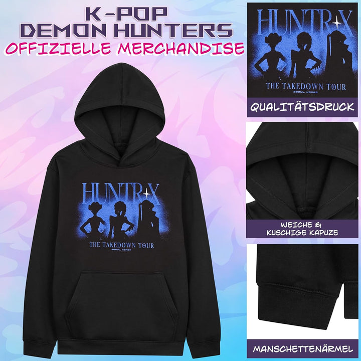 KPop Demon Hunters Offiziell Hoodie Mädchen Teenager, Taschen Fleece Pullover, Anime Huntrix Saja Bo