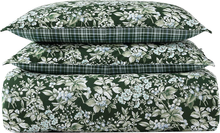 Laura Ashley - Queensize-Bettbezug-Set, wendbares Baumwoll-Bettwäsche-Set, inklusive passendem Kisse