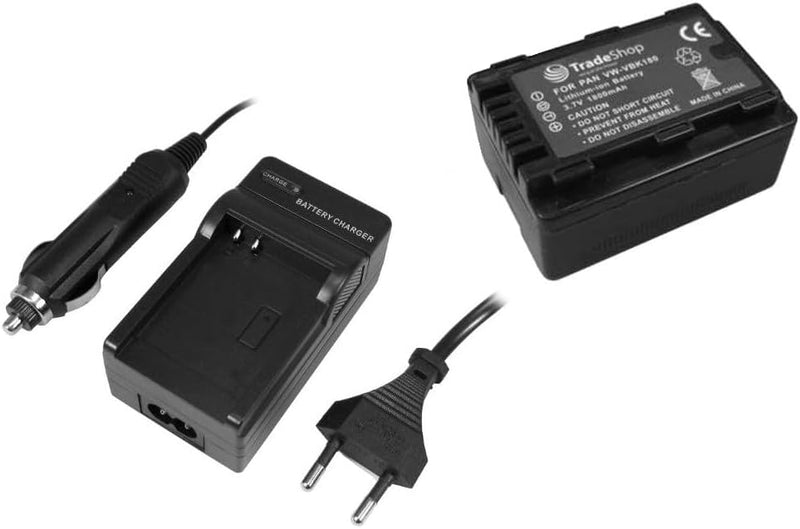 Angebot IM Set: Kamera Li-Ion Akku 1800mAh + Ladegerät mit KFZ Adapter ersetzt VW-VBK180 VW-VBK180EK