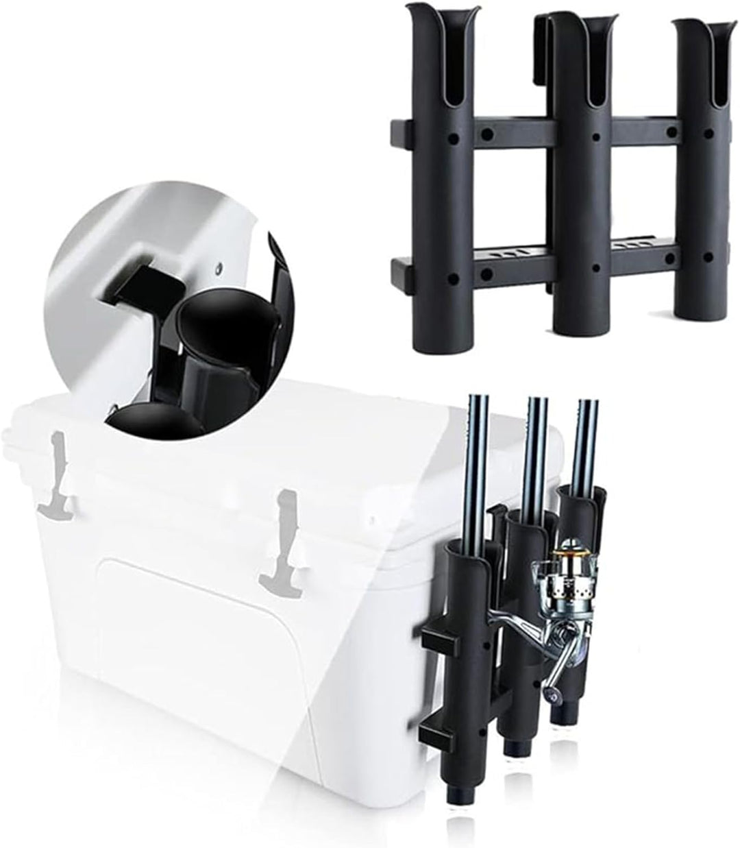 Angelrutenhalter, 3 Röhrenhalter, Wandmontage, Rutenhalter, tragbare Angelrutenhalter für Boote, Gar