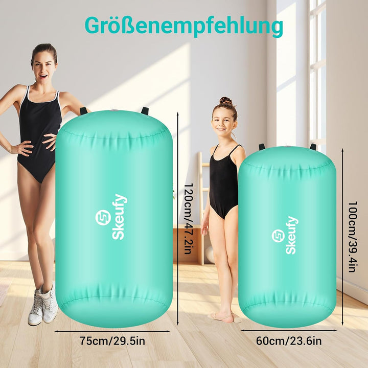 Skeufy Air Matte Track, Aufblasbare Gymnastik Yoga Air Matte Roll mit Elektrischer Luftpumpe, Airrol