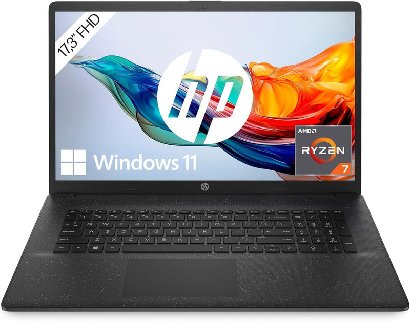 HP Laptop mit 17,3 Zoll FHD Display, AMD Ryzen 7 7730U, 16 GB DDR4 RAM, 512 GB SSD, AMD Radeon-Grafi