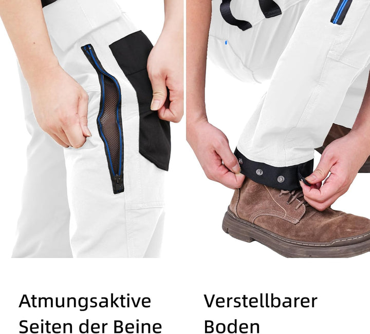 WORK IDEA Herren Slim-Fit Stretch Arbeitshose: Kritische Stoffbereiche aus Cordura – strapazierfähig