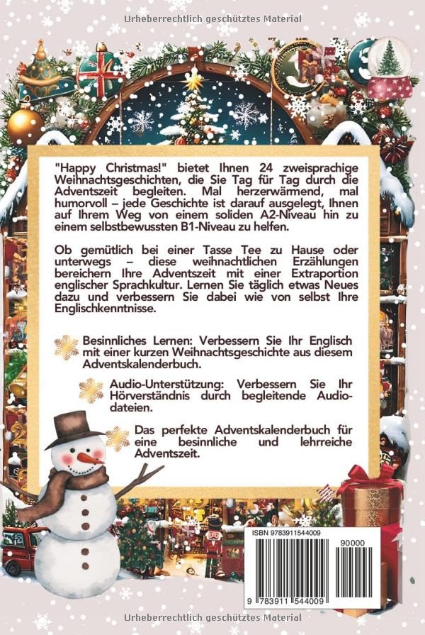 Happy Christmas! Englische Kurzgeschichten Adventskalender inkl. Audiodateien für Erwachsene - mit 2