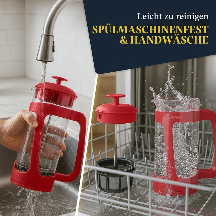 ESPRO Light P3 French Press Kaffeebereiter – Patentierter Doppel-Mikrofilter für partikelfreien Kaff