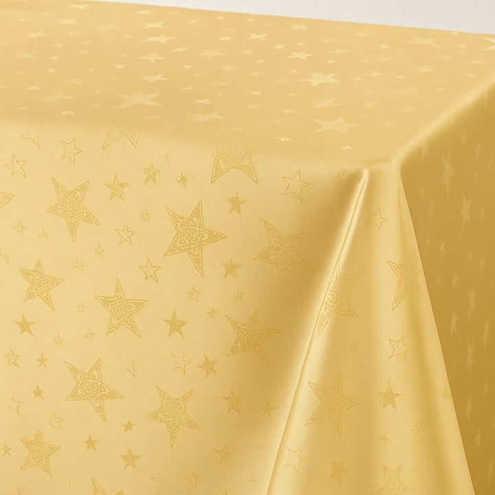 KAMACA Lotus Effekt Tischdecke Magic Stars mit Sternen Motiv - Fleckschutz Flüssigkeiten perlen einf
