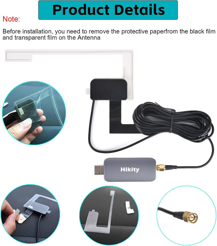 Hikity DAB/DAB+ Car Kit Digital Radio Antennenempfänger, DAB+ Box Radio Empfänger mit Antenne, USB 2