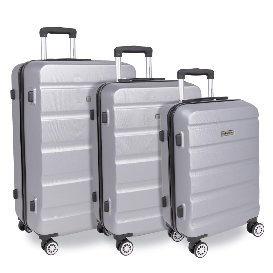 Leonardo® Kofferset 3 teilig mit TSA-Schloss | Koffer Trolley mit 4 Doppelten Rollen | Reisekoffer |
