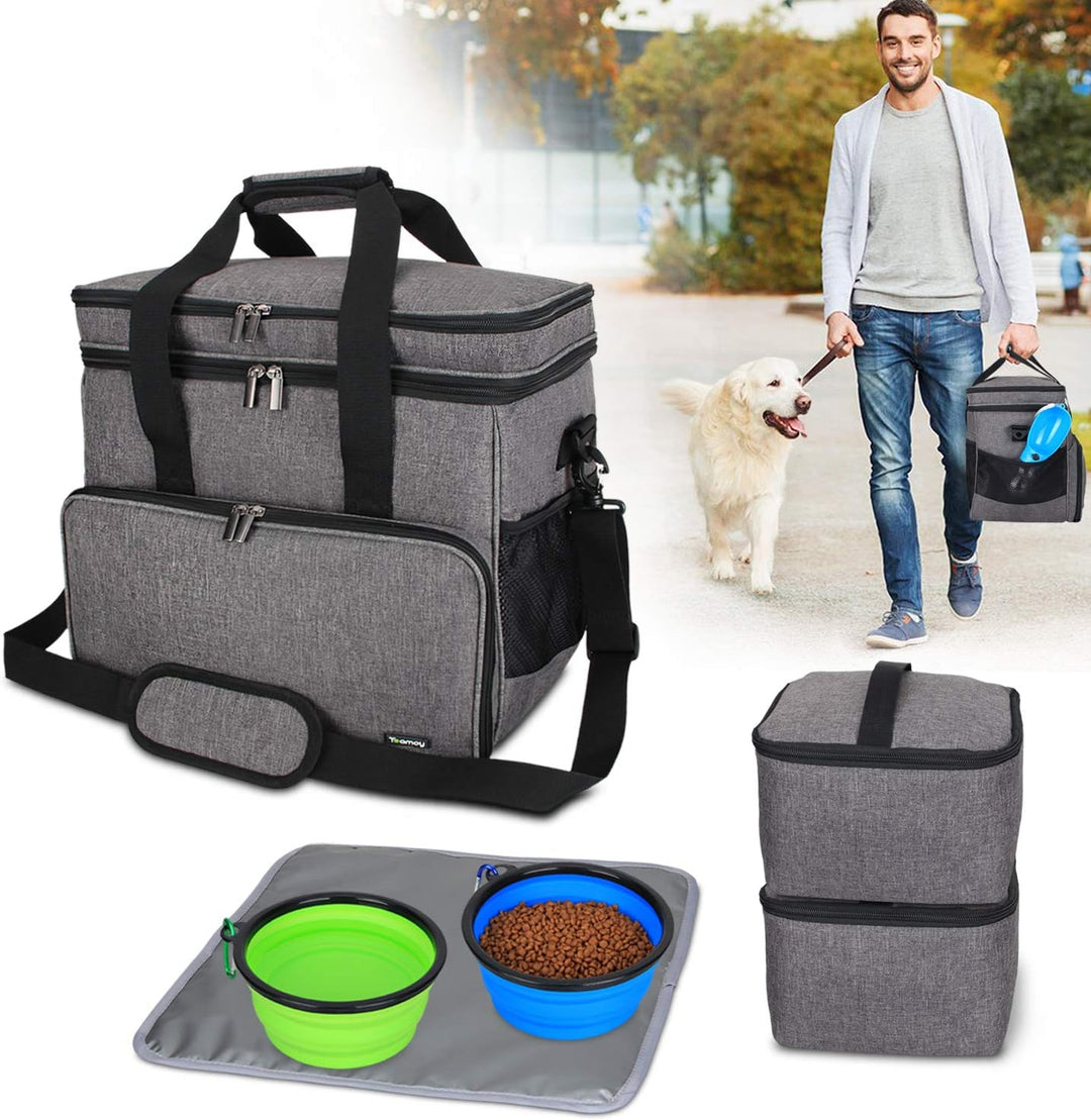 Teamoy Reisetasche für Hundeausrüstung, Hundetasche für die Mitnahme von Tiernahrung, Leckereien, Sp