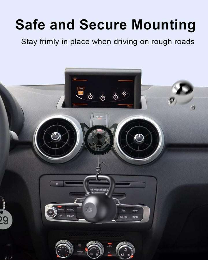 Magnet Handyhalterung kompatibel mit Audi A1 2010-2018 360 Grad einstellbares Kompatibel mit Magsafe