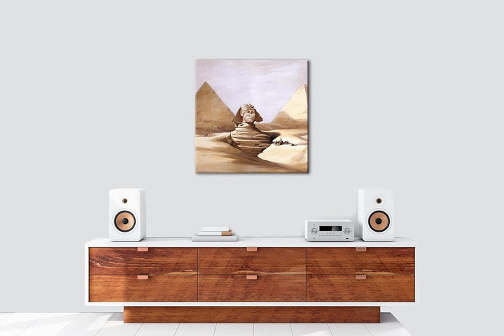 deyoli gezeichnete Pyramiden von Gizeh Format: 60x60 als Leinwandbild, Motiv fertig gerahmt auf Echt