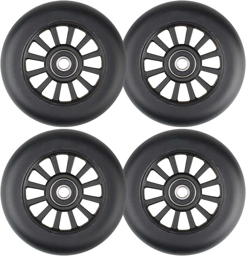100mm Scooter Rollen - 2 Stück 100mm Scooter Ersatzräder räder Wheels mit ABEC-9 Lager - 88A stunt s