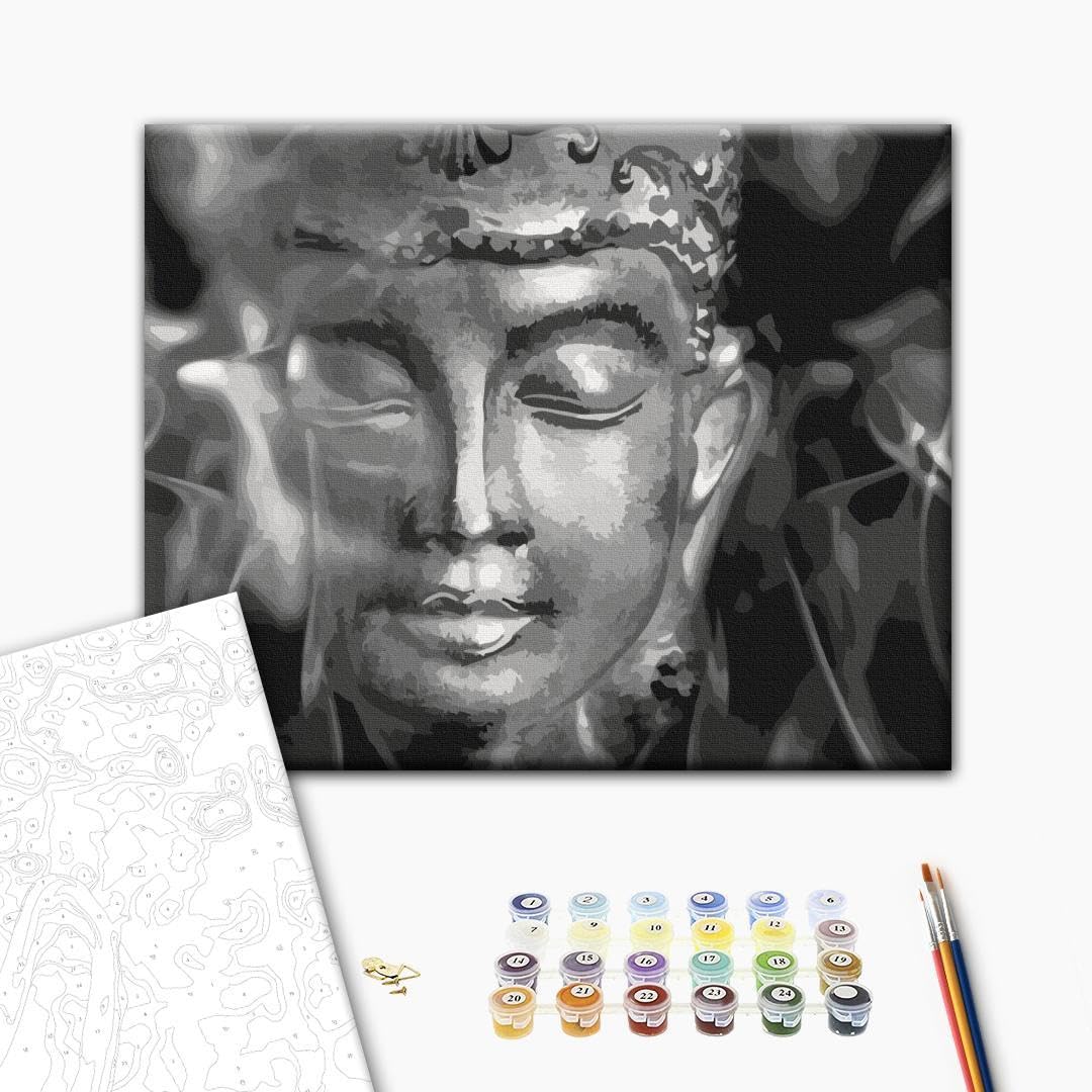 murando - Malen nach Zahlen Buddha 60x40 cm Malset mit Holzrahmen auf Leinwand für Erwachsene Kinder