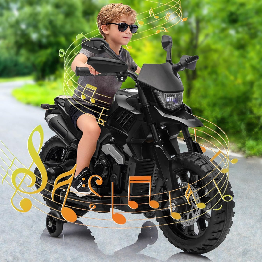 6V Elektro Motorrad Kinder, Kindermotorrad Mit 3 Geschwindigkeiten, Stützrädern, Max 6 Km/h, Bis Zu