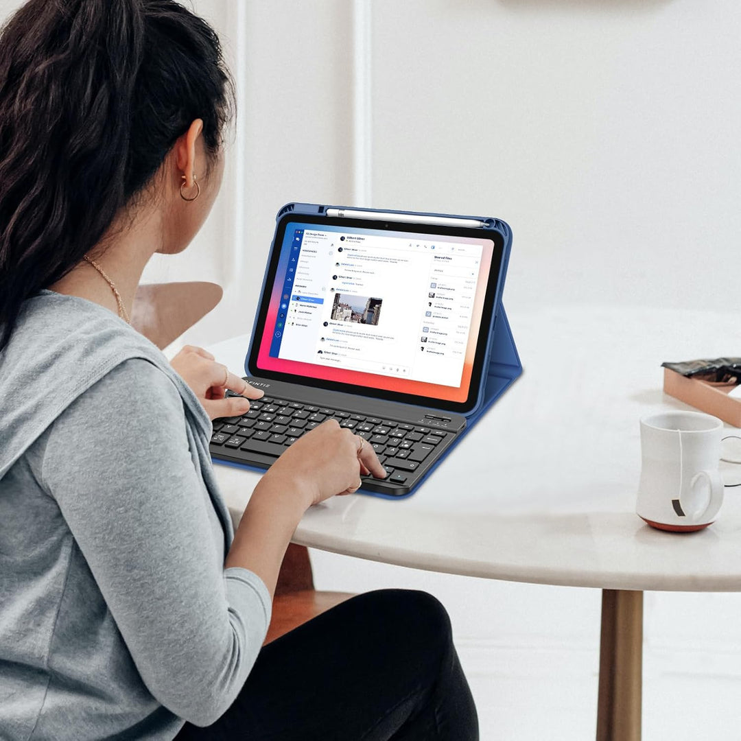 FINTIE Hülle mit Tastatur für iPad (A16) 11/10 Generation (2025/2022, 11/10.9 Zoll), Schutzhülle mit