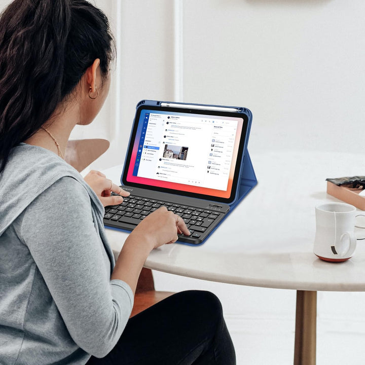 FINTIE Hülle mit Tastatur für iPad (A16) 11/10 Generation (2025/2022, 11/10.9 Zoll), Schutzhülle mit