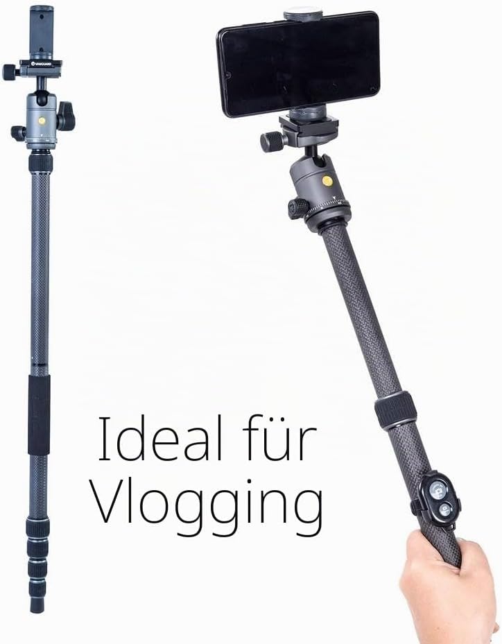 Vanguard VEO 3GO 265HCB - Reisestativ aus Carbon, Silber - schwarz Tripod, Tripod